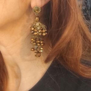 Vintage Oversized Crystal Multi-Tiered Earrings